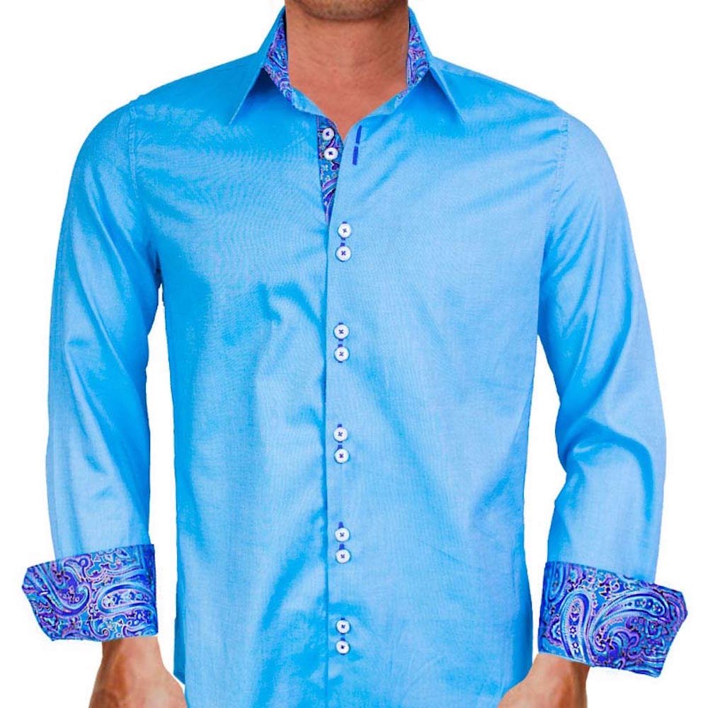 Stylish Light Blue & Purple Designer Dress Shirts | Premium USA-Made Formal Wear | Perfect for Business Meetings & Special Occasions
