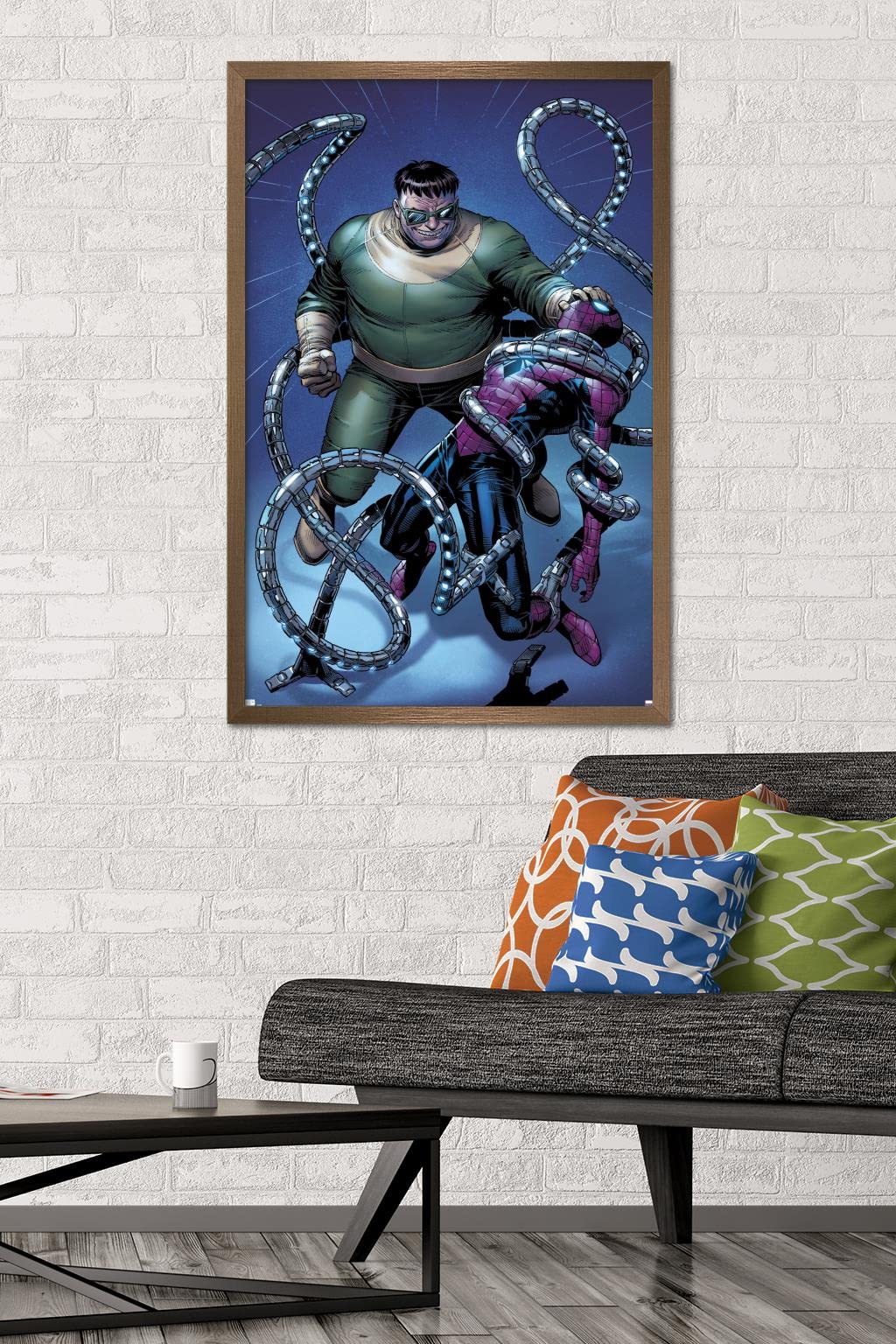 Marvel Comics Spider-Man vs Doctor Octopus - The Clone Conspiracy #1 Wall Art Poster (34x22.4 Inches) - Bronze Framed Superhero Decor for Bedroom, Living Room & Comic Book Fan Gifts