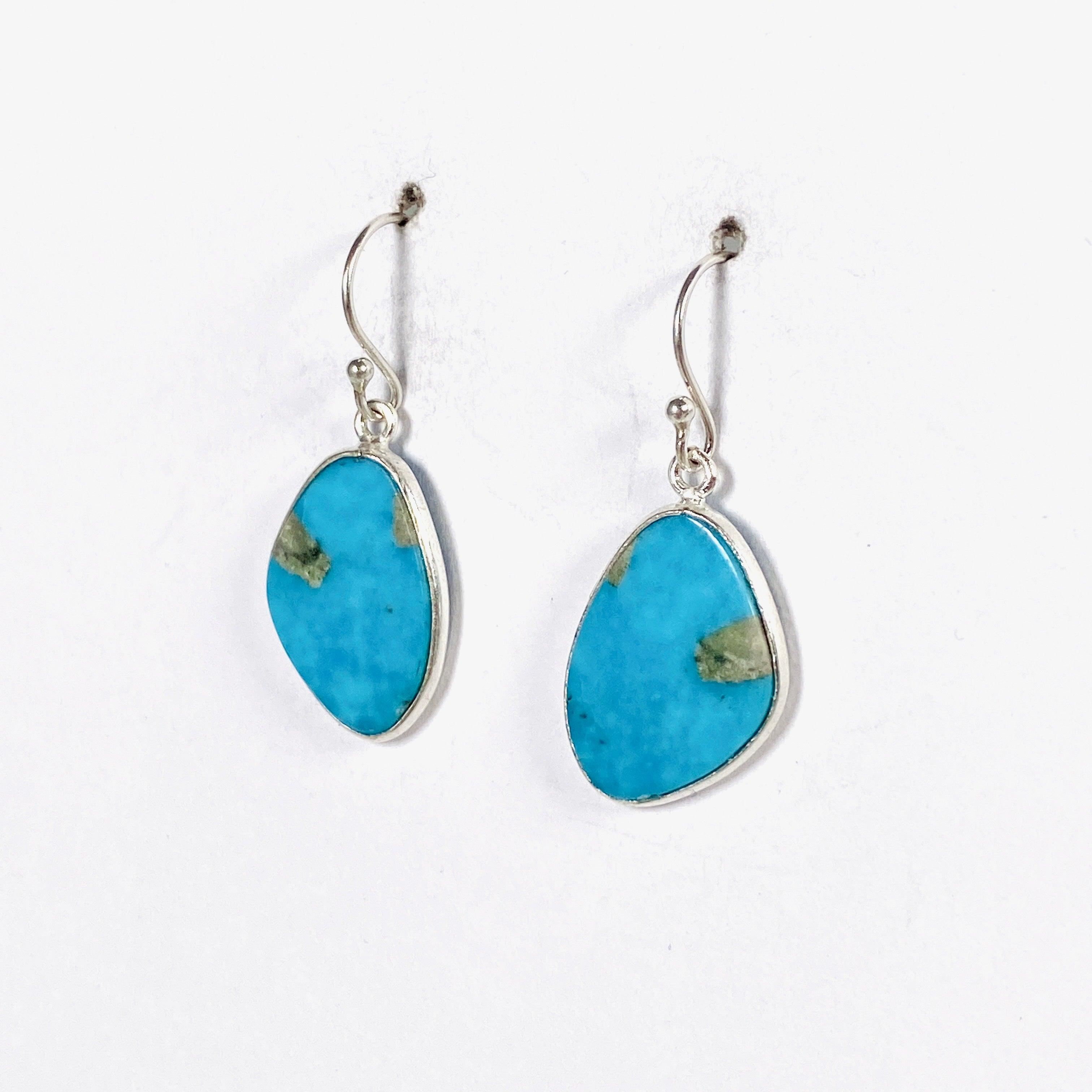 Natural American Turquoise Freeform Earrings KEGJ1430 - Handmade Boho Jewelry for Women, Perfect for Casual Wear & Festivals