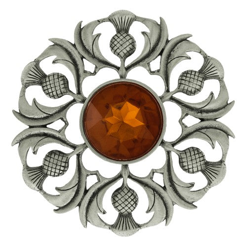 Vintage Scottish Thistle Plaid Brooch - Antique Silver Tone Celtic Pin for Women - Perfect for Tartan Dresses, Kilts, and Highland Outfits