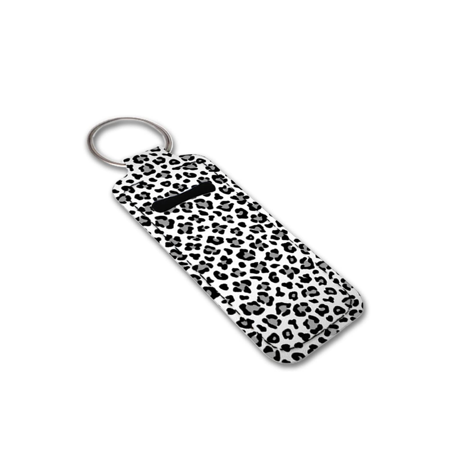 Horse Chapstick Holder Keychain - Portable Lip Balm Tube Holder for Travel, Gym & Everyday Use (Pink Leopard Print) - Cute Lip Gloss Organizer Accessory