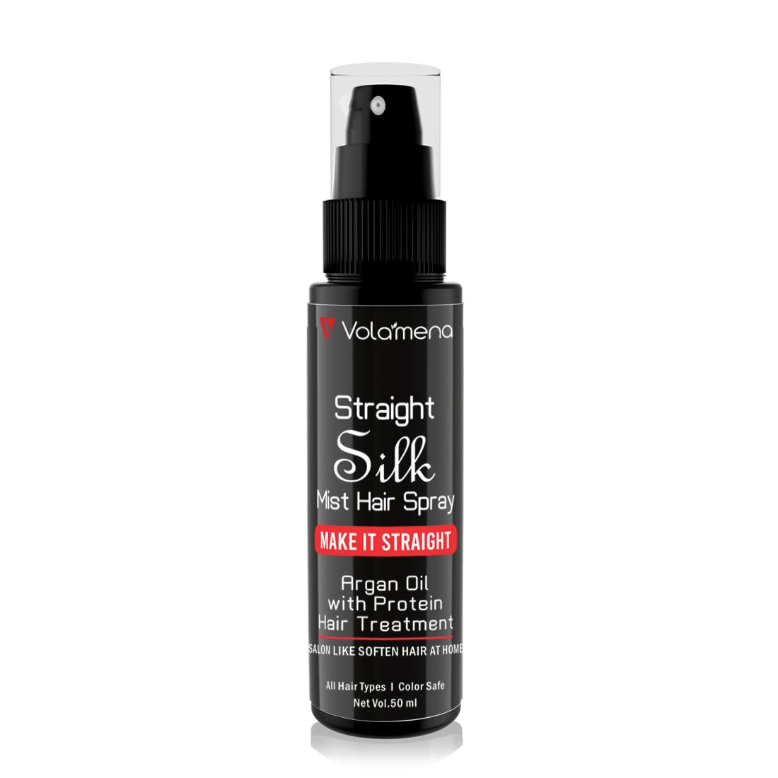 Volamena Straight Silk Mist Hair Spray - Protein Coating Treatment for Smooth & Shiny Hair (50ml) | Perfect for Daily Styling, Heat Protection & Frizz Control