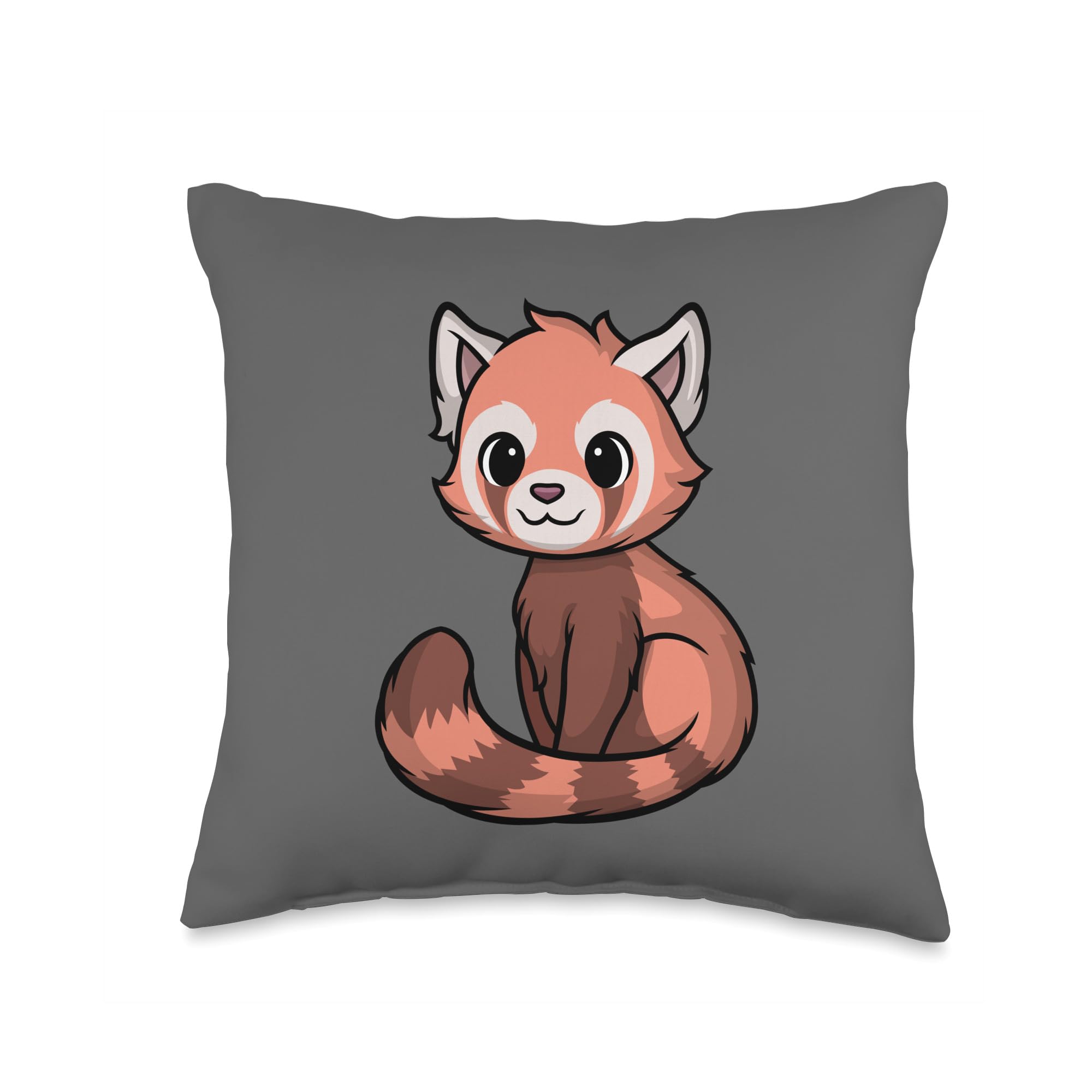 Cute Red Panda Anime Throw Pillow - Japanese Kawaii Chibi Style Funny Decorative Cushion for Bedroom, Sofa, and Gifts