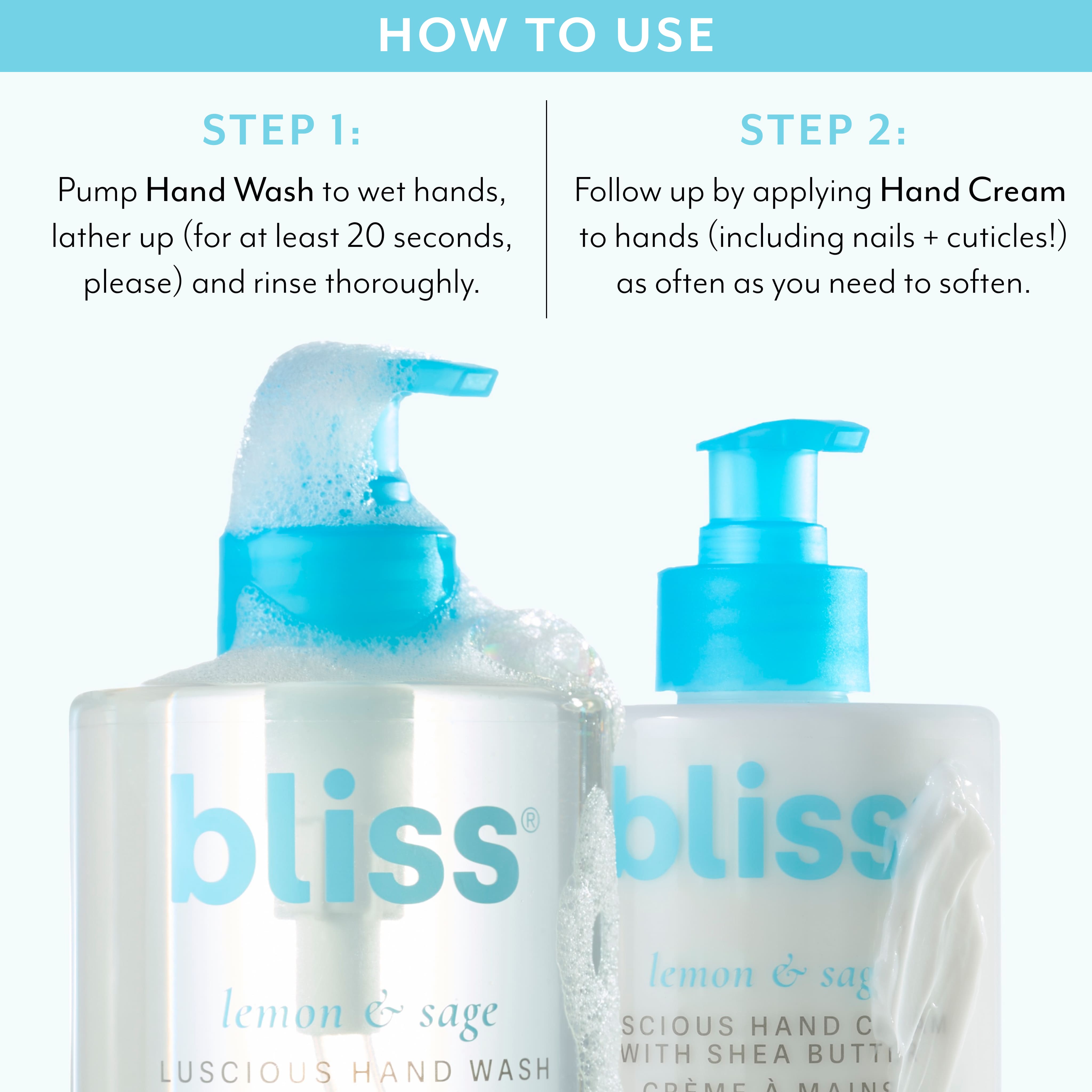 Lemon & Sage Hand Cream and Wash Set - Moisturizing & Cleansing for Dry Skin - Perfect for Home, Office, and Travel Use