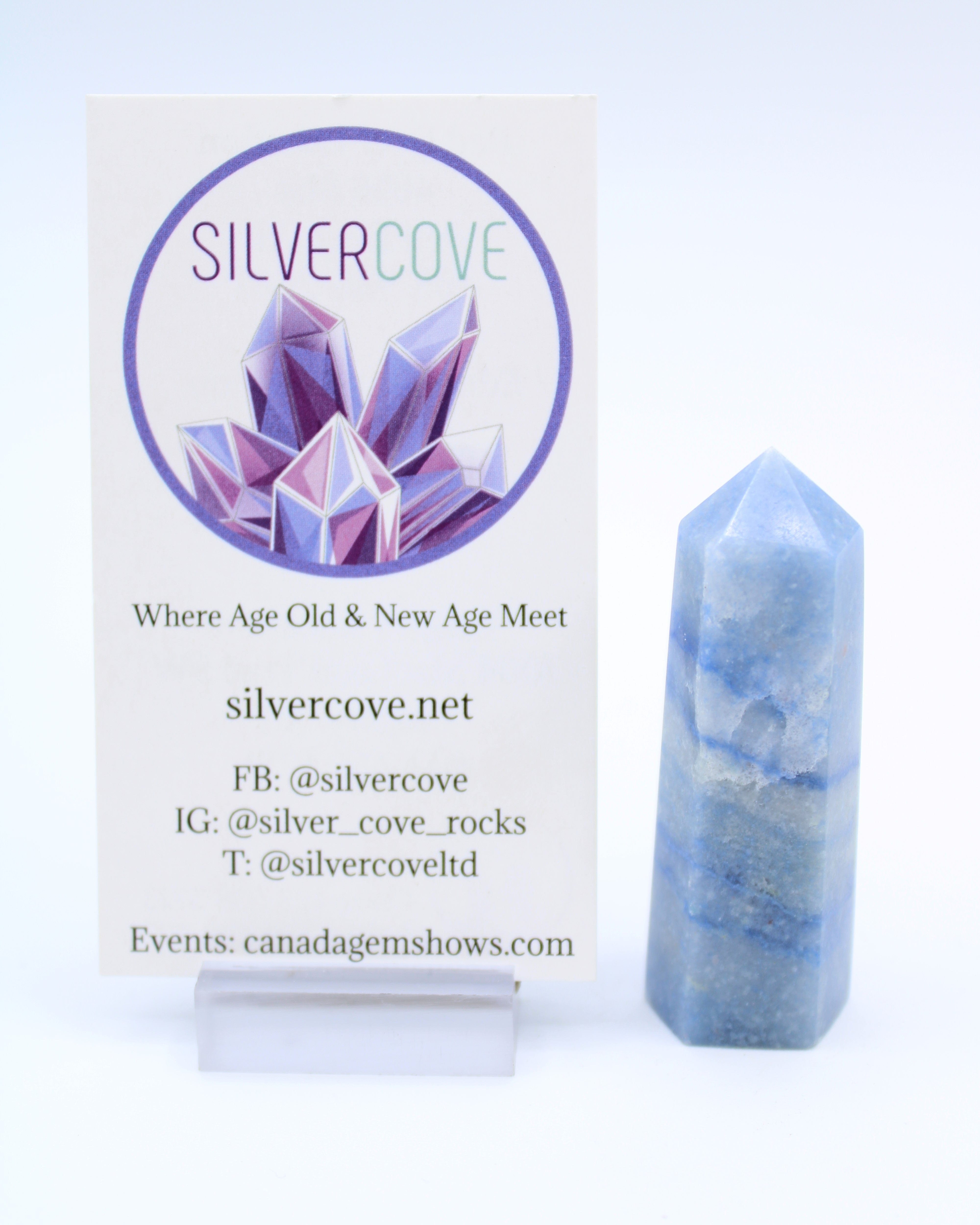 Blue Quartz Crystal Tower - Natural Healing Stone for Home Decor, Meditation & Energy Cleansing | Perfect for Office Desk, Yoga Space & Gift Giving