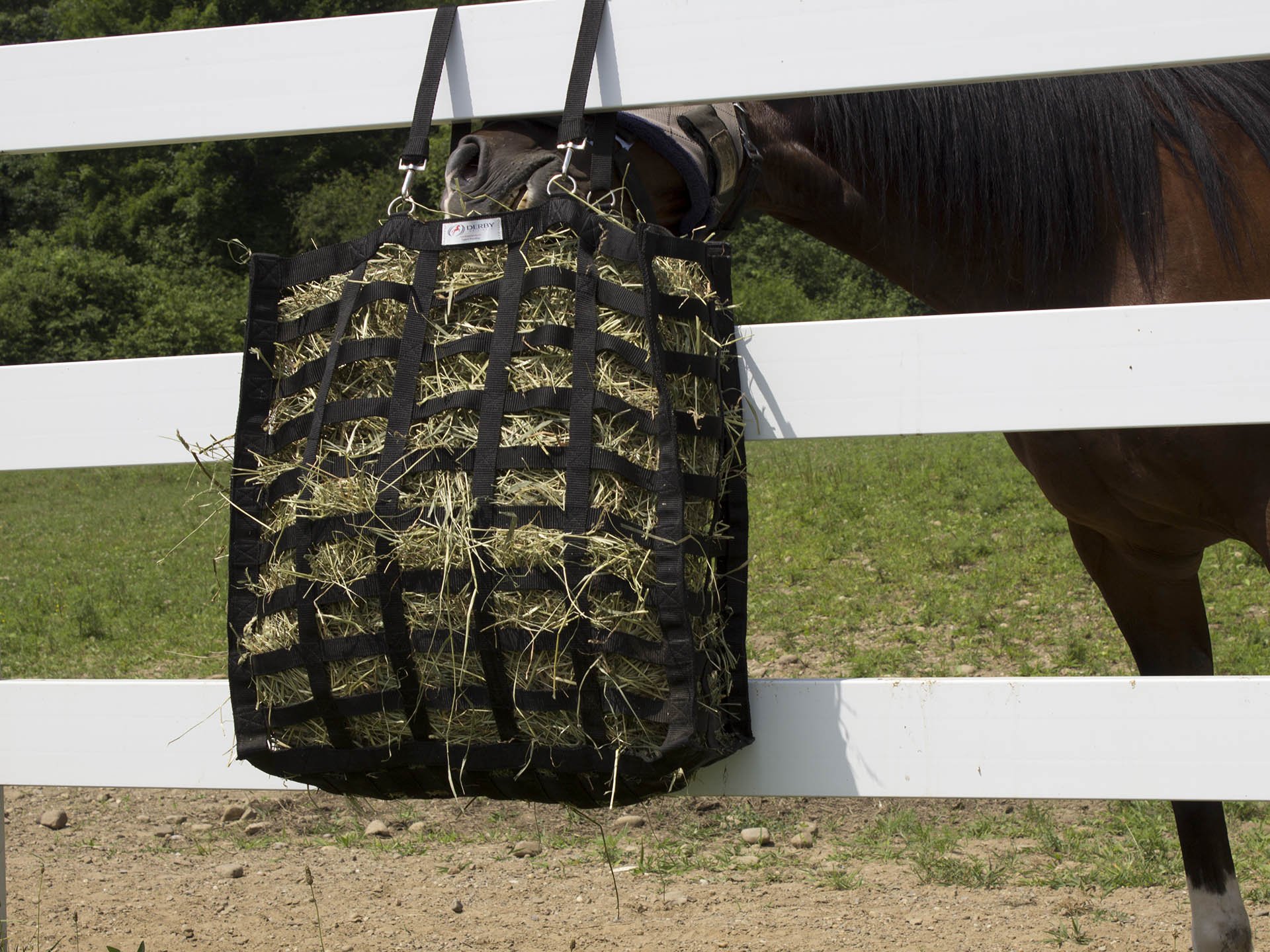 Derby Originals Supreme 4-Sided Slow Feed Horse Hay Bag - Durable Slow Feeding Solution for Horses - Perfect for Stables, Trail Rides & Pasture Use
