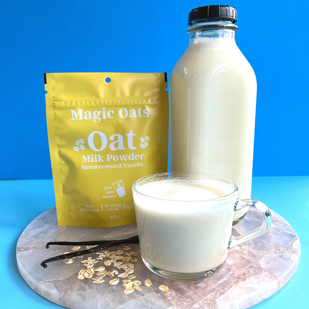 Organic Vanilla Unsweetened Oat Milk Powder by Magic Oats - Dairy-Free, Vegan, Gluten-Free Plant-Based Milk Alternative for Coffee, Smoothies & Baking