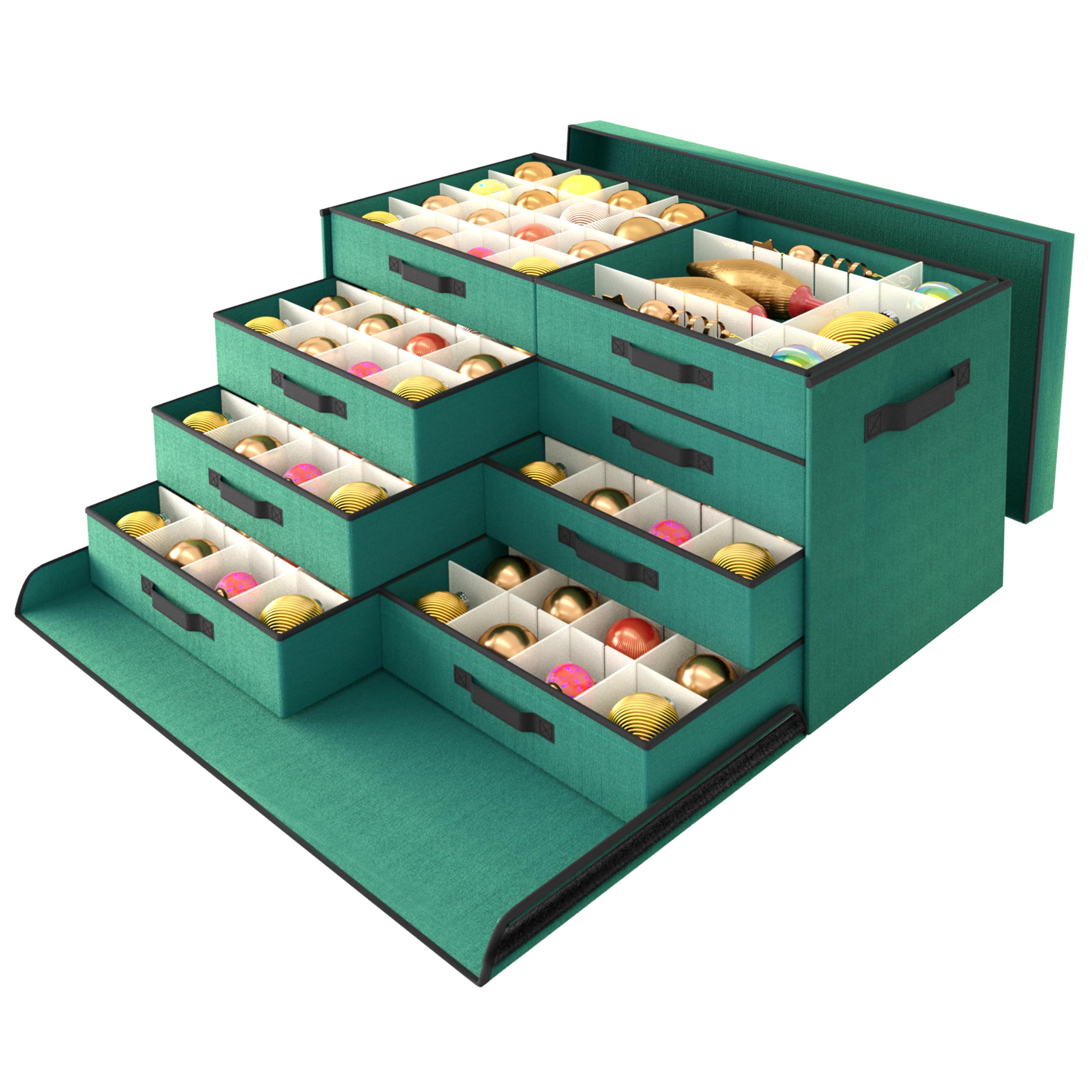 Christmas Ornament Storage Box with Lids & Adjustable Dividers - Holds 128 Ornaments (3
