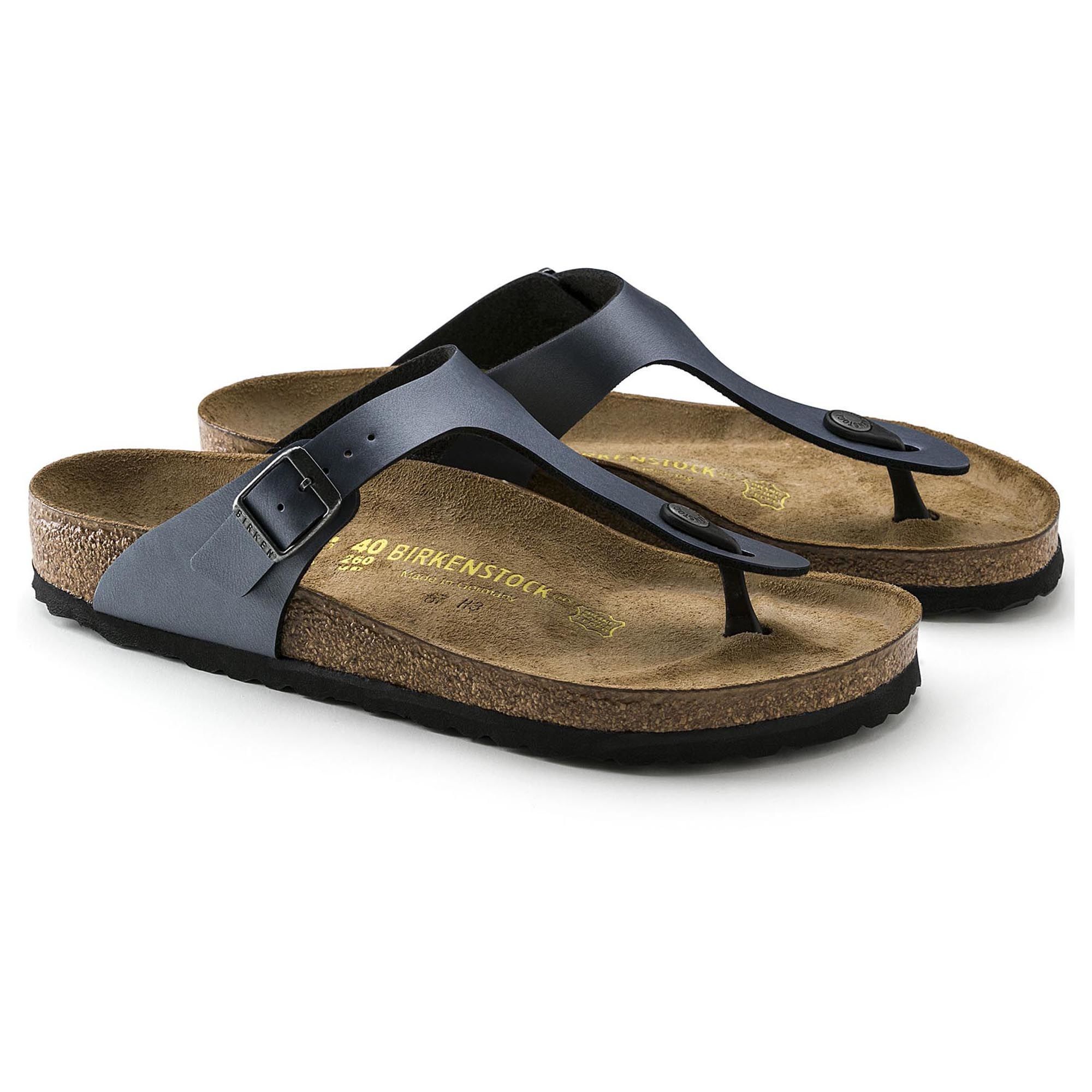 BIRKENSTOCK GIZEH Women's Sandals - Ice Pearl Onyx Birko-Flor Comfort Footbed | Perfect for Summer, Beach, and Casual Wear