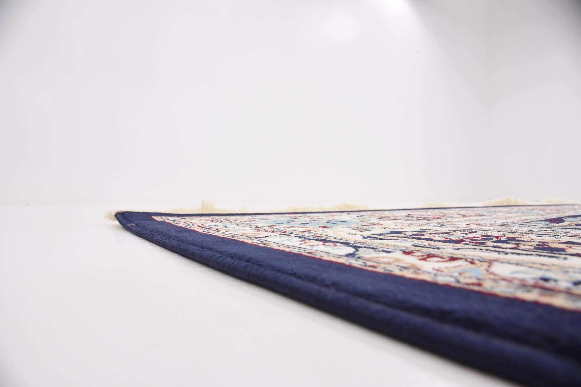 Unique Loom Narenj Collection Area Rug - Adams (8' x 10' Rectangle Navy Blue/Beige) - Soft Non-Slip Living Room Rug for Home Decor, Bedroom, Office - Machine Washable Persian Style Carpet