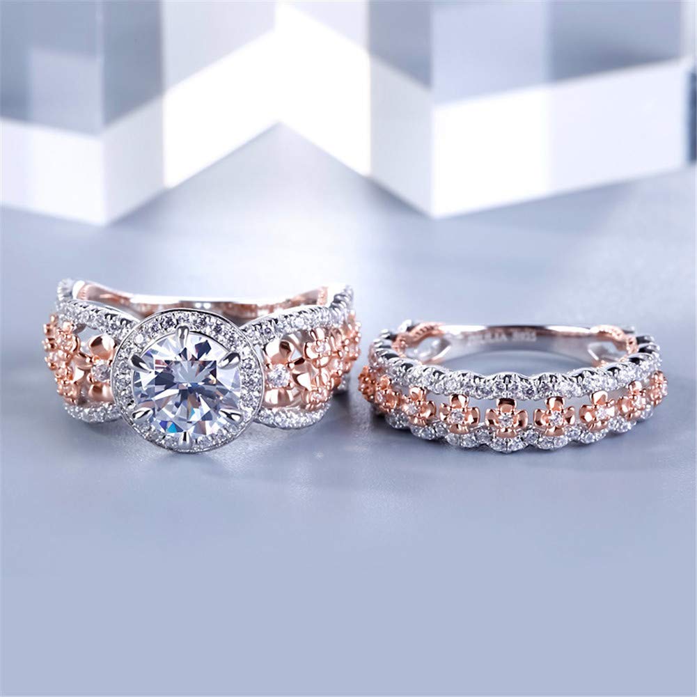 Jeulia 3.5 Carat Floral Engagement Ring for Women - 925 Sterling Silver Halo Bridal Set with Round Cut Cubic Zirconia - Perfect for Wedding, Proposal, Anniversary & Promise Gifts (Bridesmaid, Fiancée, Wife)