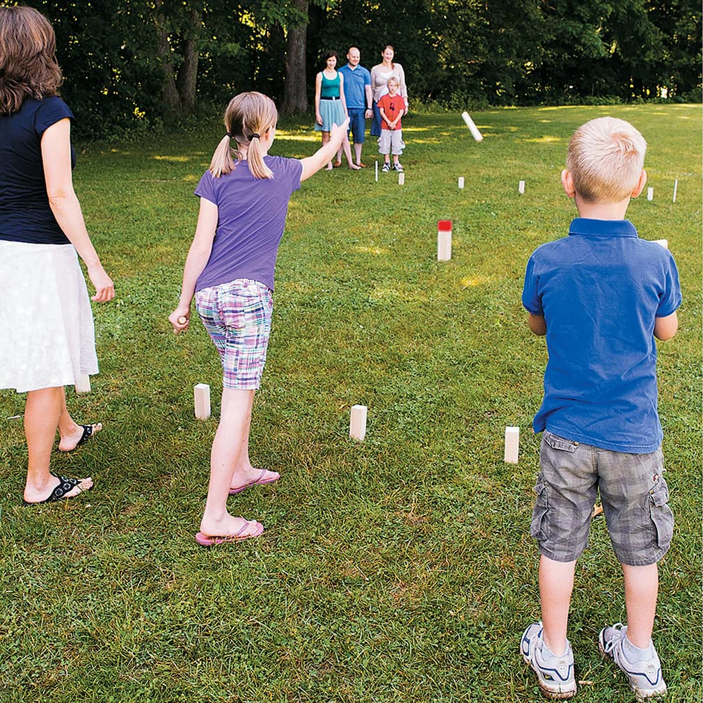 Premium Hardwood Kubb Yard Game Set - Outdoor Toss Game for Kids & Adults - Backyard, Lawn, Beach & Picnic Fun - Includes Carrying Bag - Viking-Inspired Family Entertainment