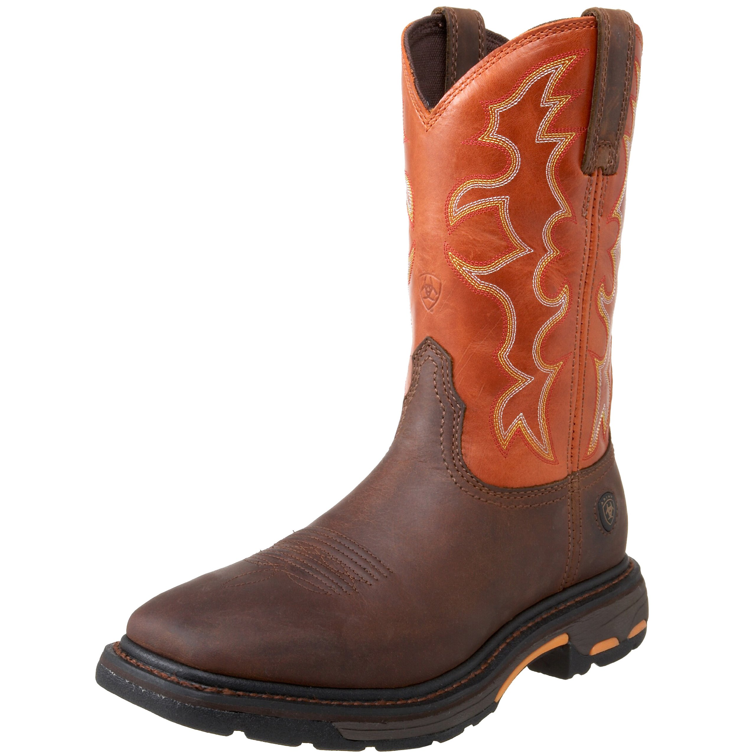 Ariat Men's Workhog Wide Square Toe Work Boots - Premium Leather Steel Toe Safety Shoes for Construction, Farming & Outdoor Work