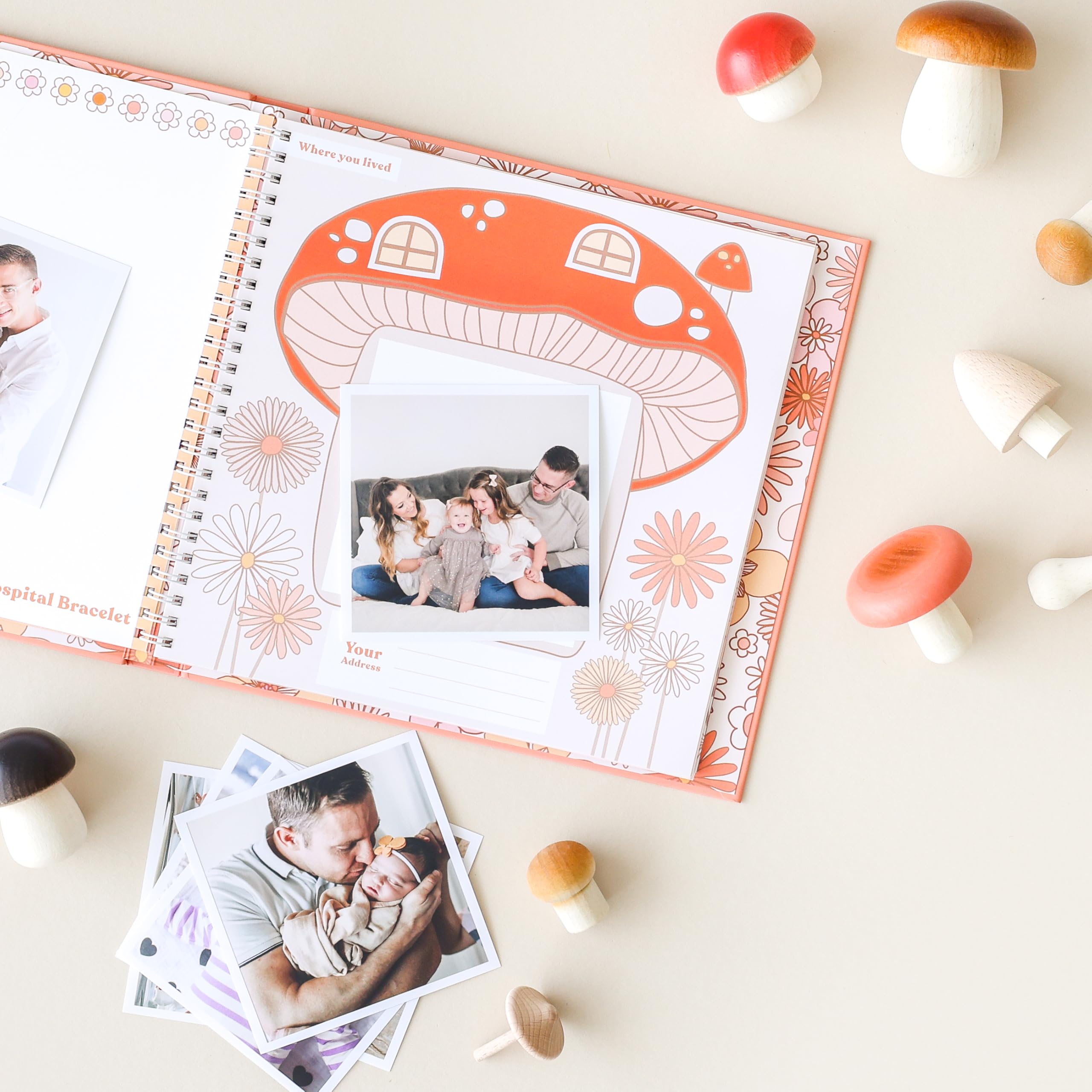Lucy Darling Flower Child Memory Book - First 5 Years Baby Journal & Photo Album | Baby Girl Scrapbook, Milestone Diary & Unique Keepsake | Perfect New Mom Gift for Busy Parents | Capture Precious Moments from Birth to Kindergarten