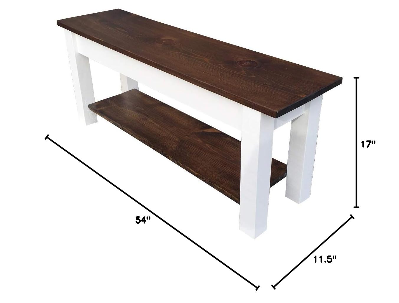 Colonial Harvest Bench with Shelf - 54