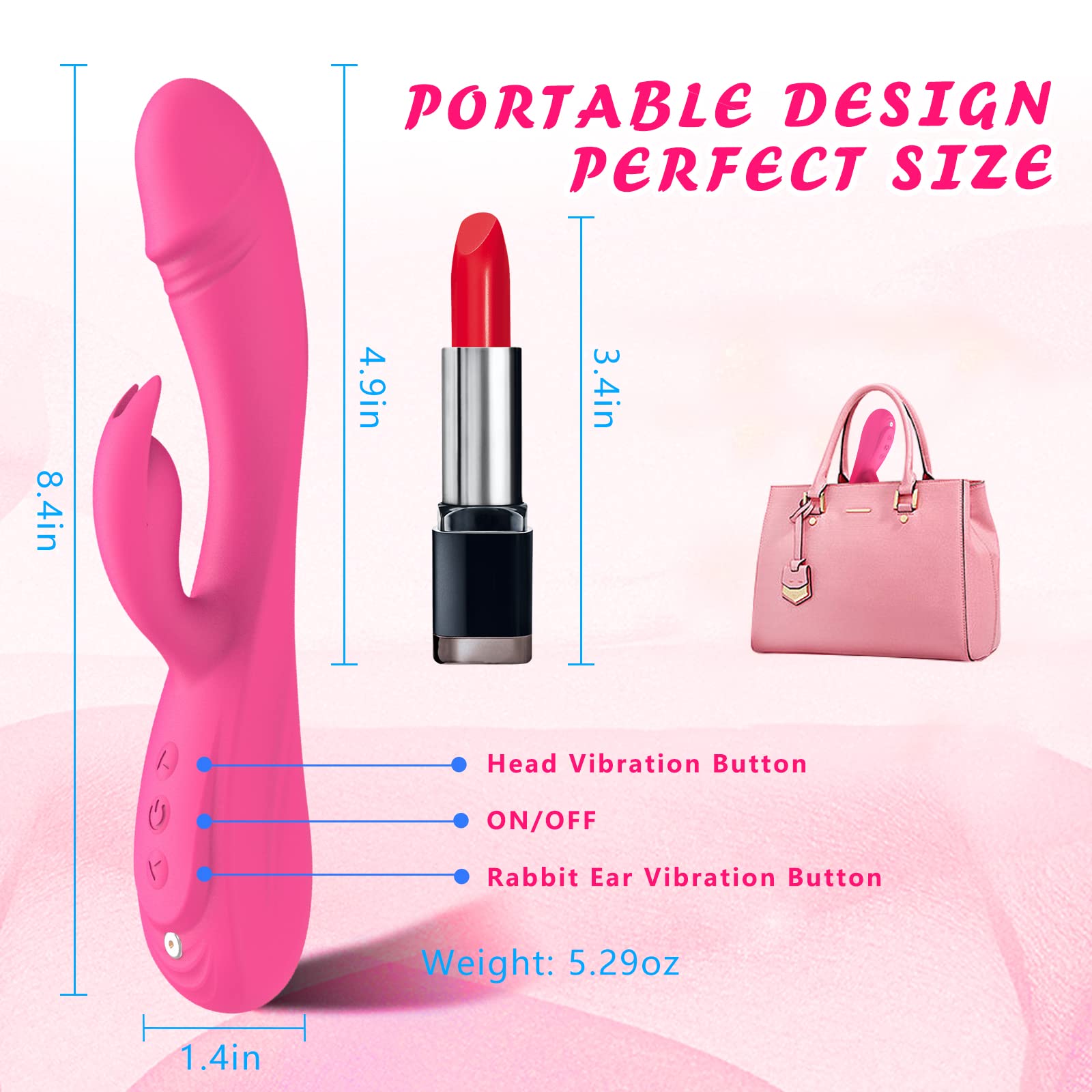 7-Speed Rabbit G-Spot Vibrator with 7 Vibrating Modes - 8.4
