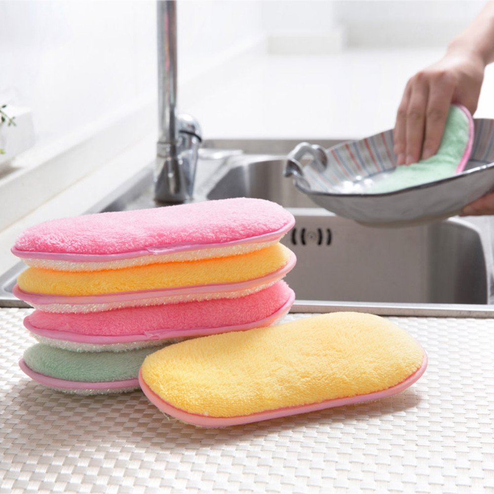 Premium Non-Scratch Kitchen Sponges - Super Absorbent Odor-Resistant Dish Scrubbers & Cleaning Cloths for Pots, Pans & Countertops - Ideal for Daily Dishwashing & Household Cleaning