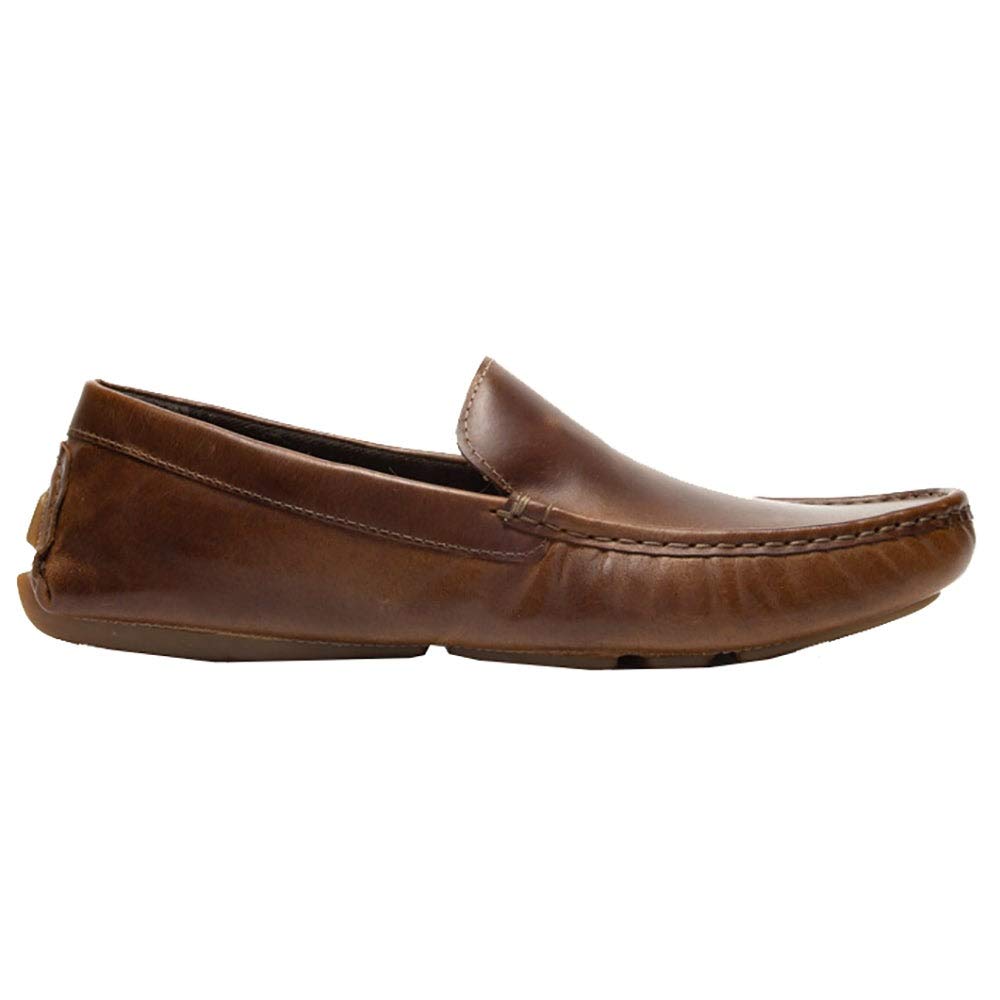 L.B. Evans Men's Alton Slip-On Casual Slippers - Comfortable Brown House Shoes for Indoor & Outdoor Use - Perfect for Lounging, Errands, and Travel
