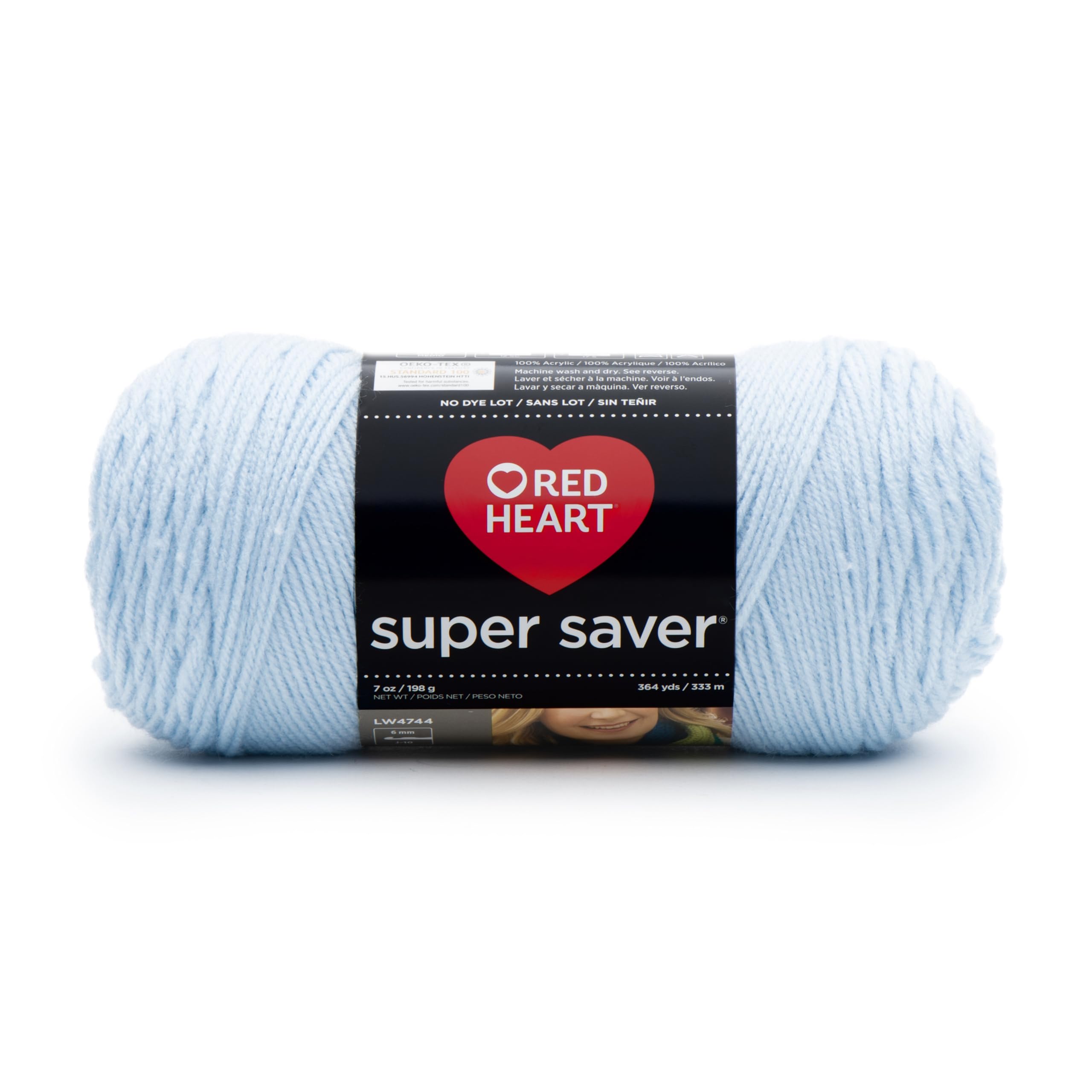 RED HEART Super Saver Yarn - Light Blue | Premium Acrylic Knitting & Crochet Yarn for DIY Crafts, Sweaters, Blankets & Home Decor Projects