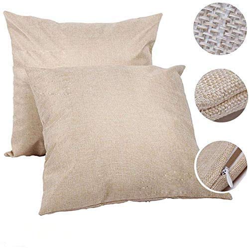 Premium 18x18 Inch Linen Sublimation Pillow Covers - Bulk 50 Pack with Hidden Zipper for DIY Printing | Soft Decorative Throw Pillow Cases for Home, Sofa, Bedroom & Office Decor