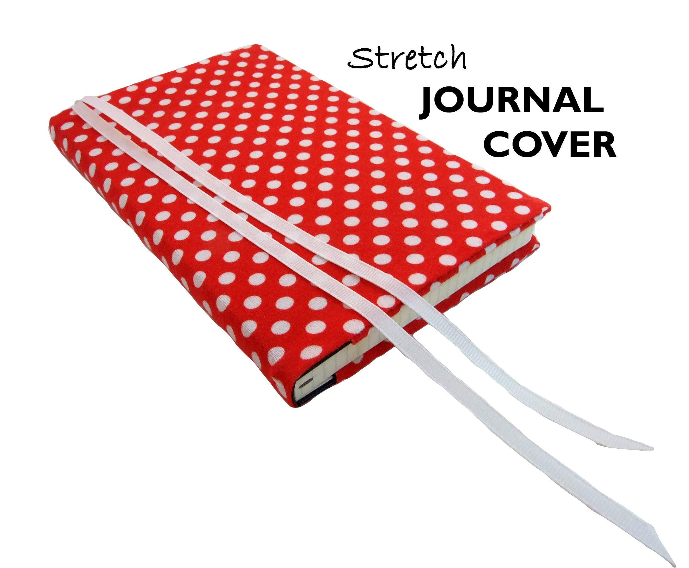 Premium A5 Notebook Cover in Red Dots Stretch Fabric - Fits 5
