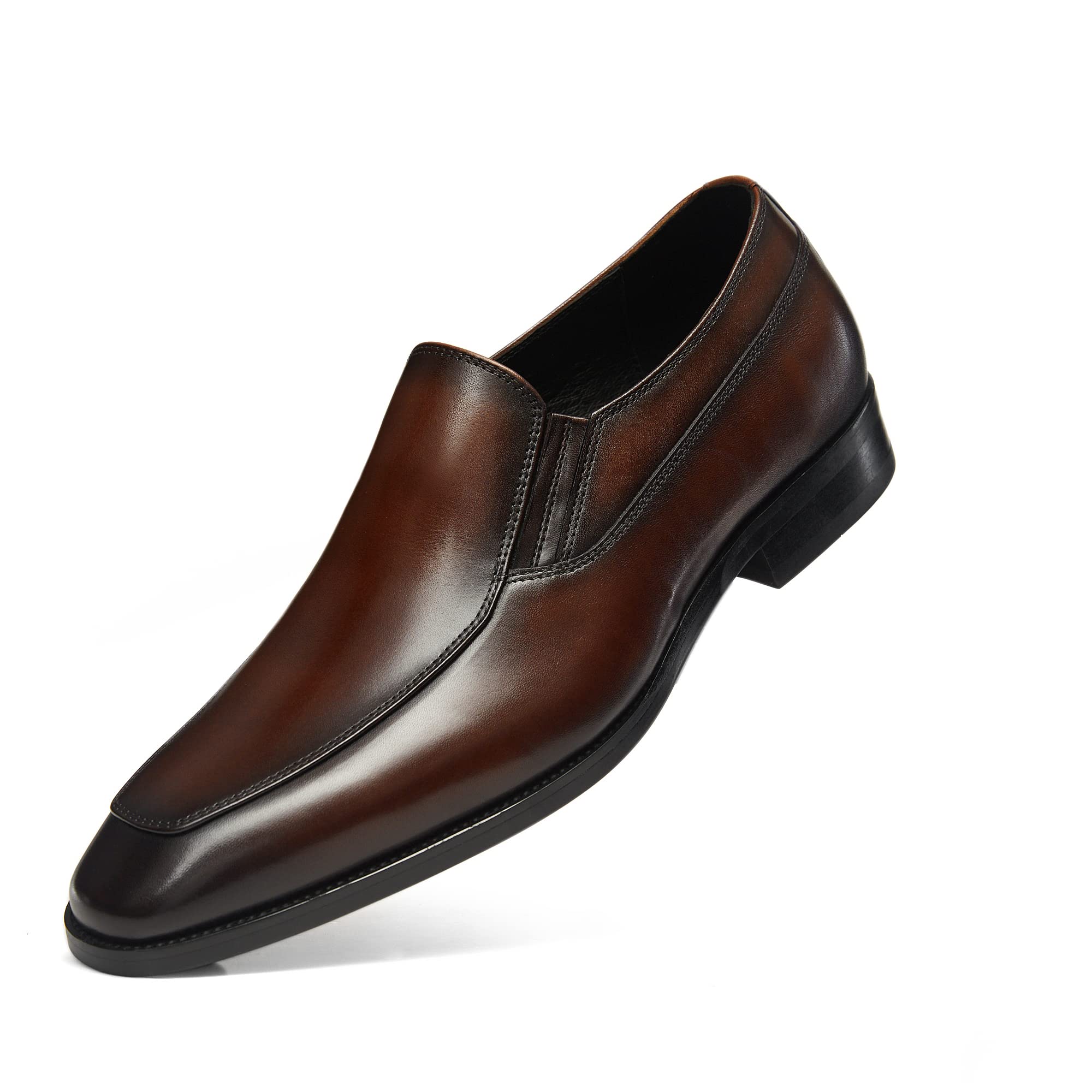 FRASOICUS Men's Leather Slip-On Loafers - Comfortable Dress Shoes for Business & Casual Wear | Perfect for Office, Wedding & Formal Occasions