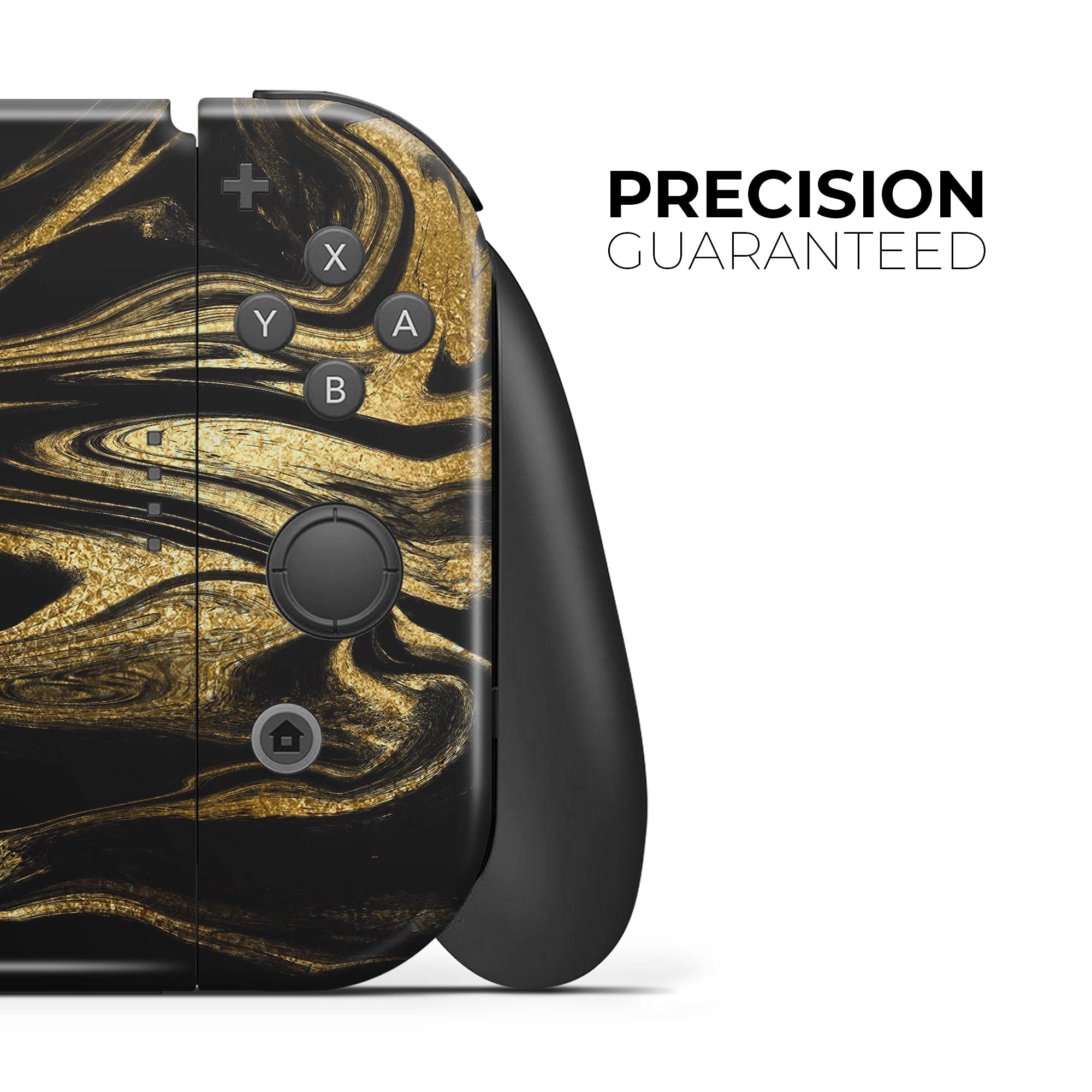 Nintendo Switch Lite Skin Decal - Black & Gold Marble Vinyl Wrap Cover | Scratch-Resistant, Removable Protective Case | Perfect for Gaming, Travel & Personalization
