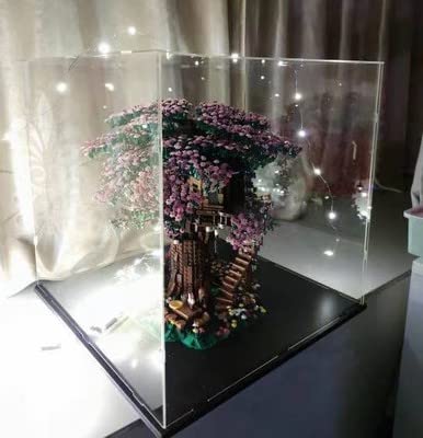Large Clear Acrylic Display Case for Collectibles & Lego 21318 Tree House - 17.7x17.7x17.5 Inch Dustproof Showcase with Base - Perfect for Home Decor, Office Display & Protecting Valuable Collections