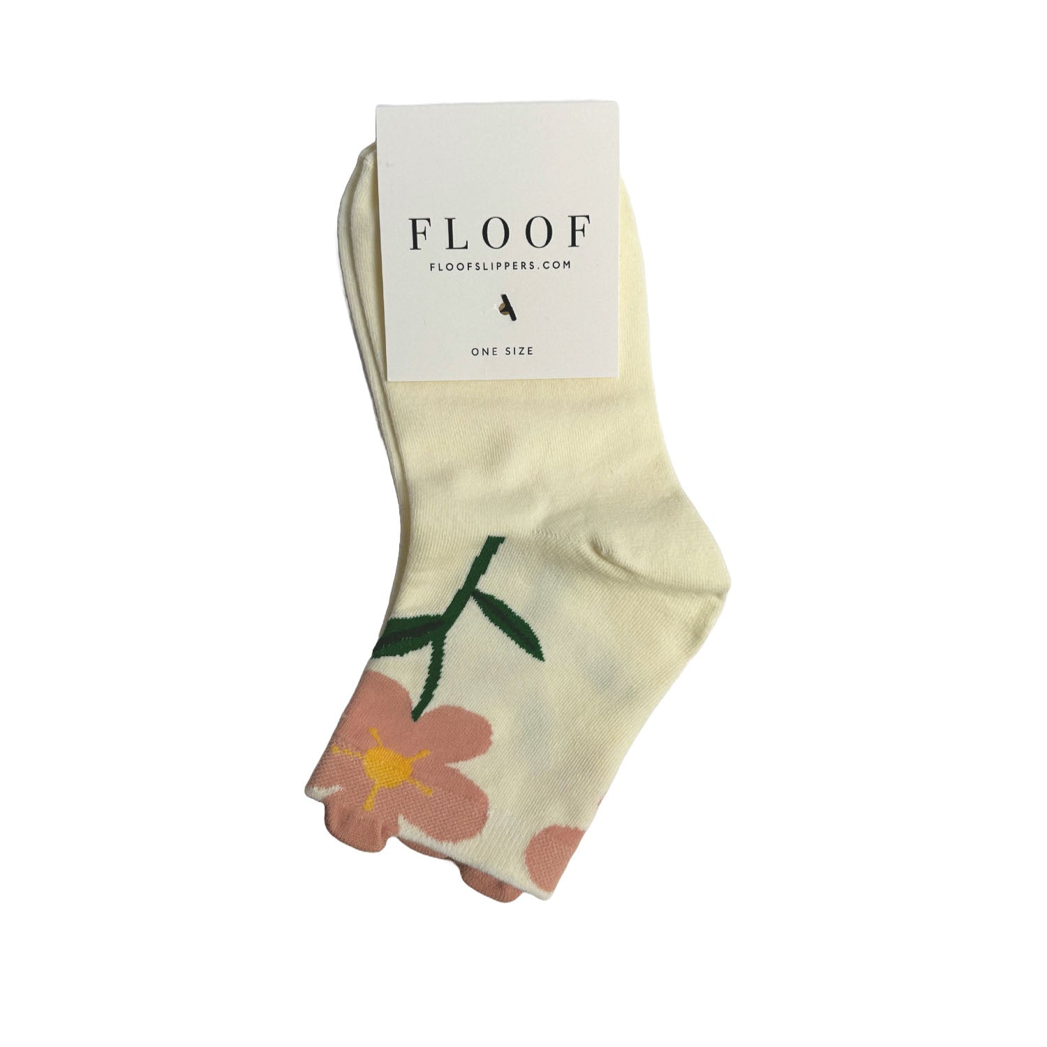 FLOOF Women's White Daisy Bloom Socks - Soft & Comfortable Ankle Socks for Everyday Wear, Workout, and Casual Outfits