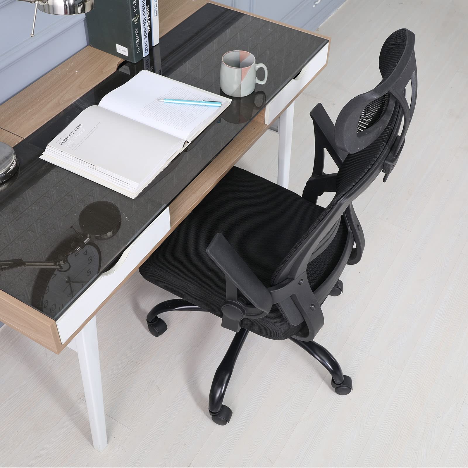 Ergonomic Mesh Executive Office Chair with Lumbar Support - Adjustable Armrests & Height - Black Computer Desk Chair for Home Office, Conference Room & Gaming - Comfortable Work Chair for Long Hours Sitting