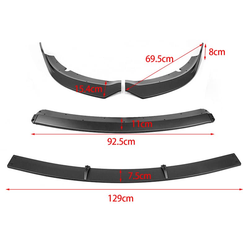 2015-2022 Dodge Charger SRT Glossy Black ABS Front Bumper Lip Spoiler 4PC Set - Aggressive Styling Upgrade for Street Racing & Car Shows