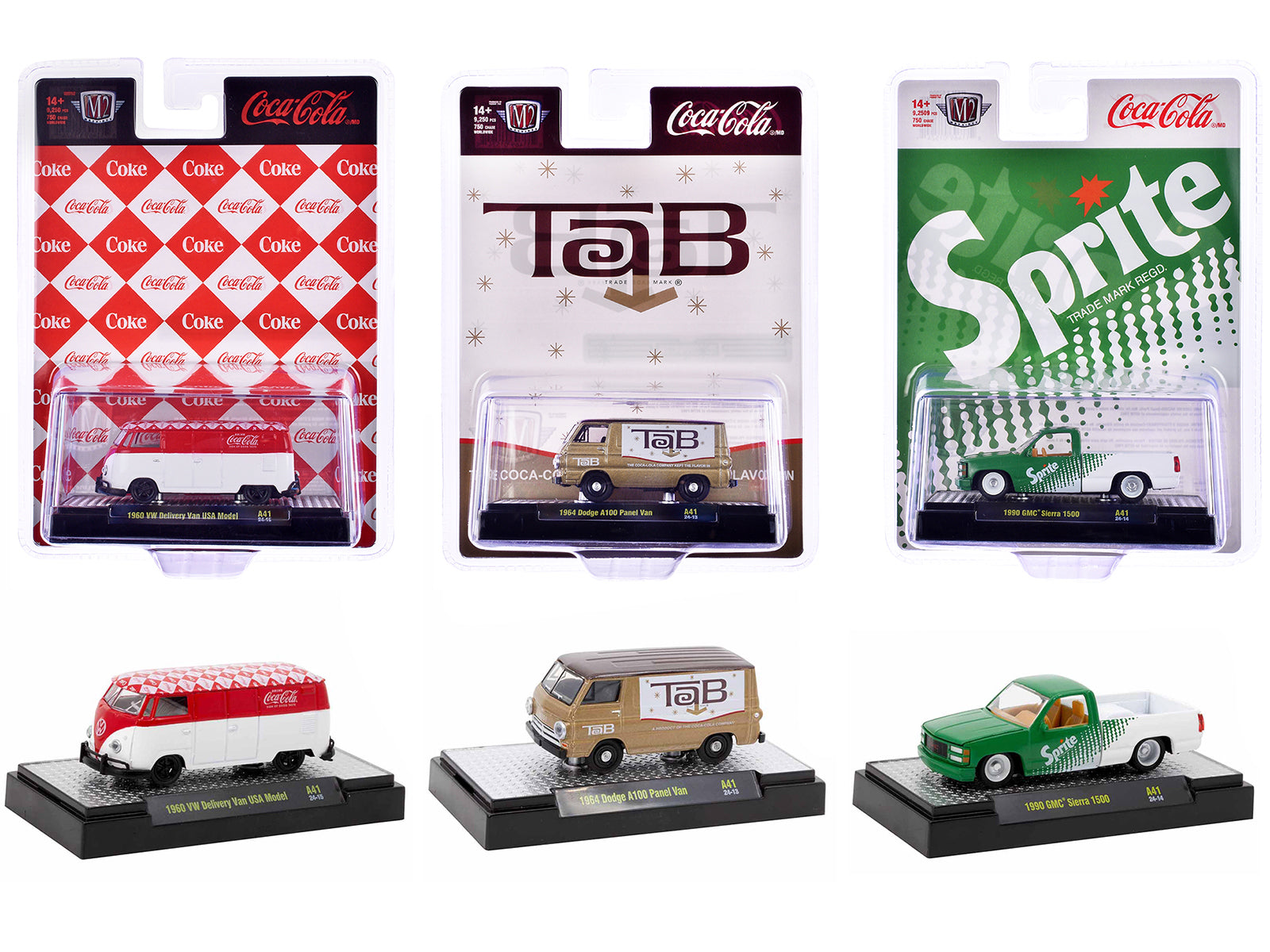 M2 Machines 1/64 Scale Diecast Model Cars - Limited Edition Sodas Set of 3 (Only 9250 Made Worldwide) - Perfect for Collectors, Display & Racing Scenes