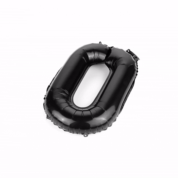 Balloonify Black Mylar Number 0 Balloon - 16 Inch Large Foil Balloon for Birthday Parties, Anniversaries & Celebrations (1 Count Box)