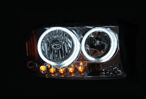Anzo USA 111194 Black Halo Projector Headlight with Amber Reflector - Compatible with Dodge Dakota & Durango Trucks - Upgrade Your Night Driving & Off-Road Visibility