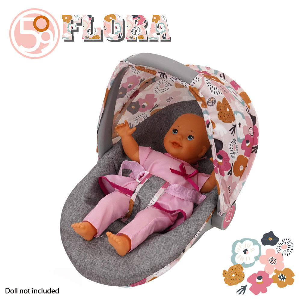 509 Crew Melange Flora 3-in-1 Doll Car Seat - Vibrant Play Accessory for Kids Age 3+ | Perfect for Pretend Play, Travel & Indoor Activities