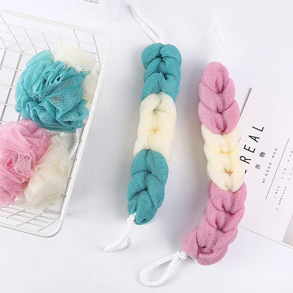 2Pcs Exfoliating Bath Sponge Balls for Adults - Soft Loofah Back Scrubber, Shower Body Scrubber for Smooth Skin - Perfect for Daily Shower, Spa & Gift Giving