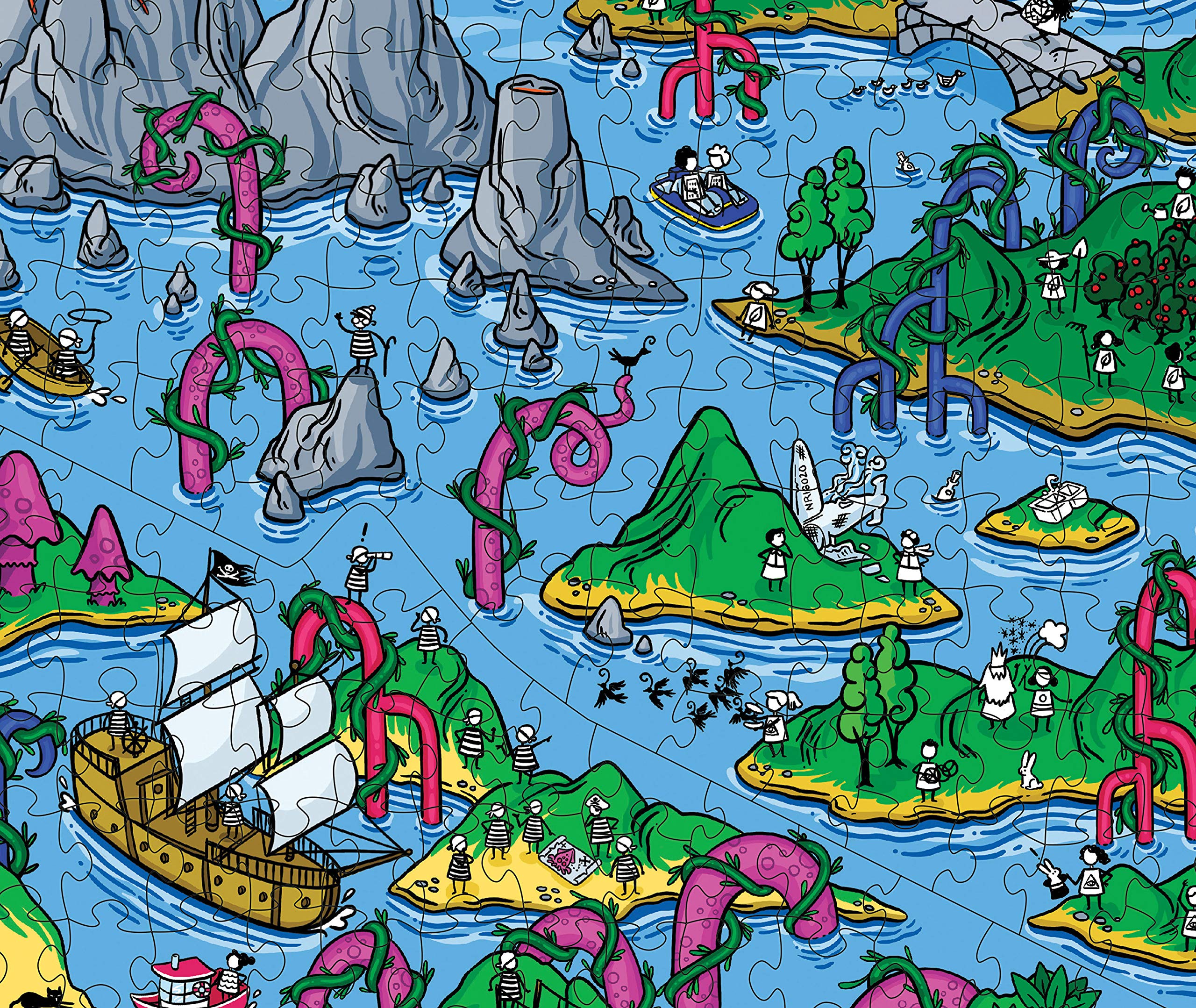 1000-Piece Jigsaw Puzzle - The Happy Isles by Magic Puzzle Company | Series 1 | Fun Family Game Night & Relaxing Brain Teaser Activity