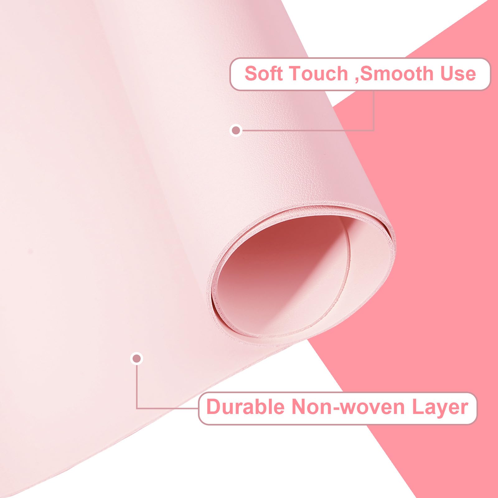 Premium SHIMIDO Nail Art Table Mat - Soft Microfiber Leather Hand Rest Pad for Nail Technicians & DIY Manicures | Non-Slip Workstation Mat for Salon, Home & Professional Use (Pink)