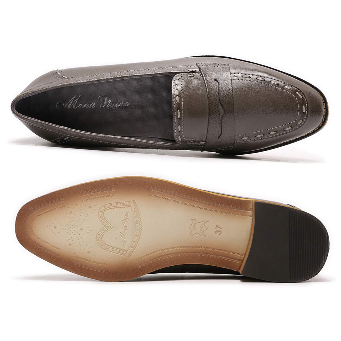 Women's Genuine Leather Penny Loafers Slip-On Flats - Comfortable Casual & Office Shoes for Ladies - Perfect for Work, Business Meetings & Everyday Wear