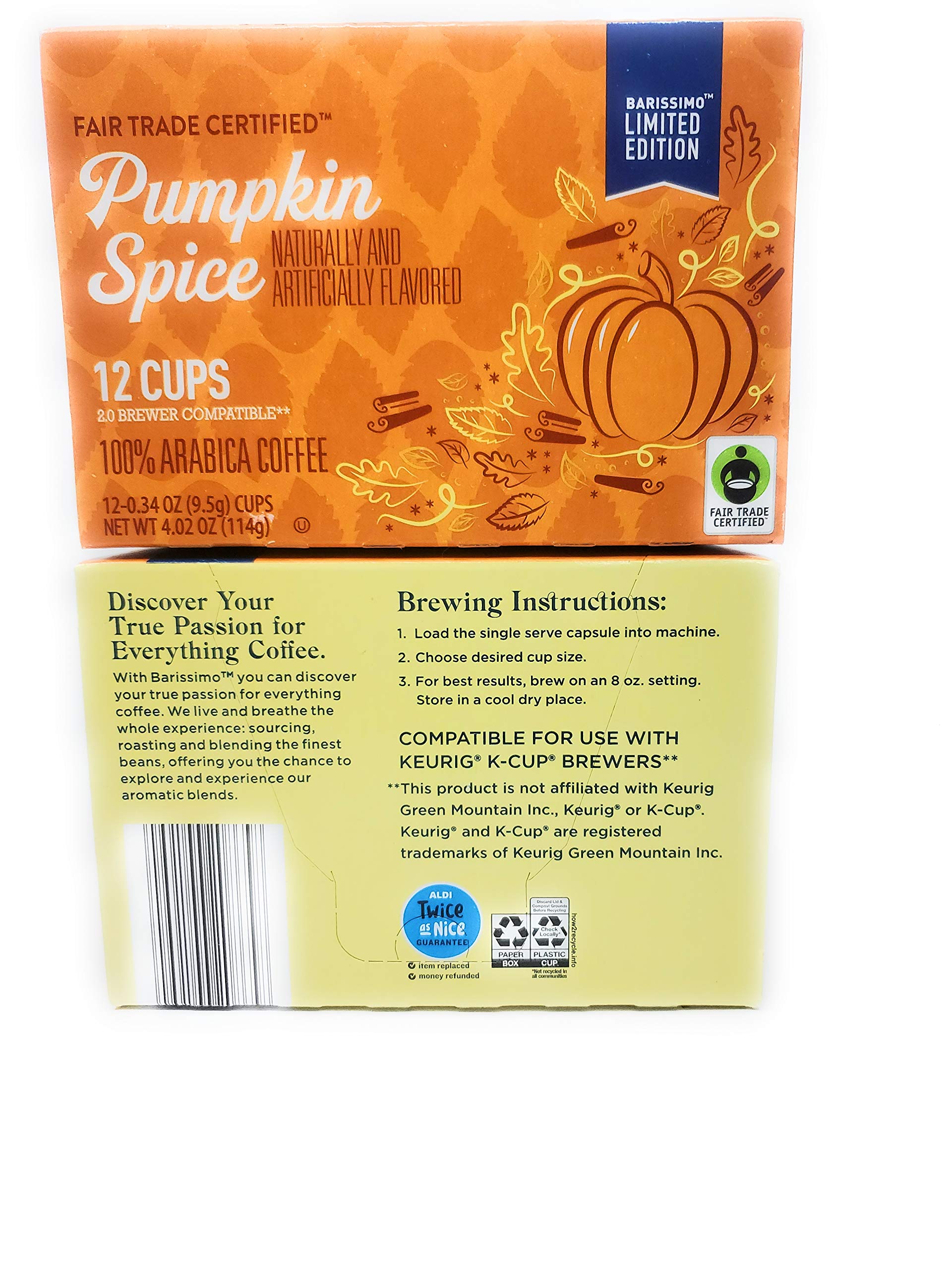 Barissimo Limited Edition Pumpkin Spice Coffee Brewer - Compatible Cups (2 Pack) for Keurig K-Cup Brewers | Perfect for Fall Mornings, Office Coffee Breaks & Cozy Evenings