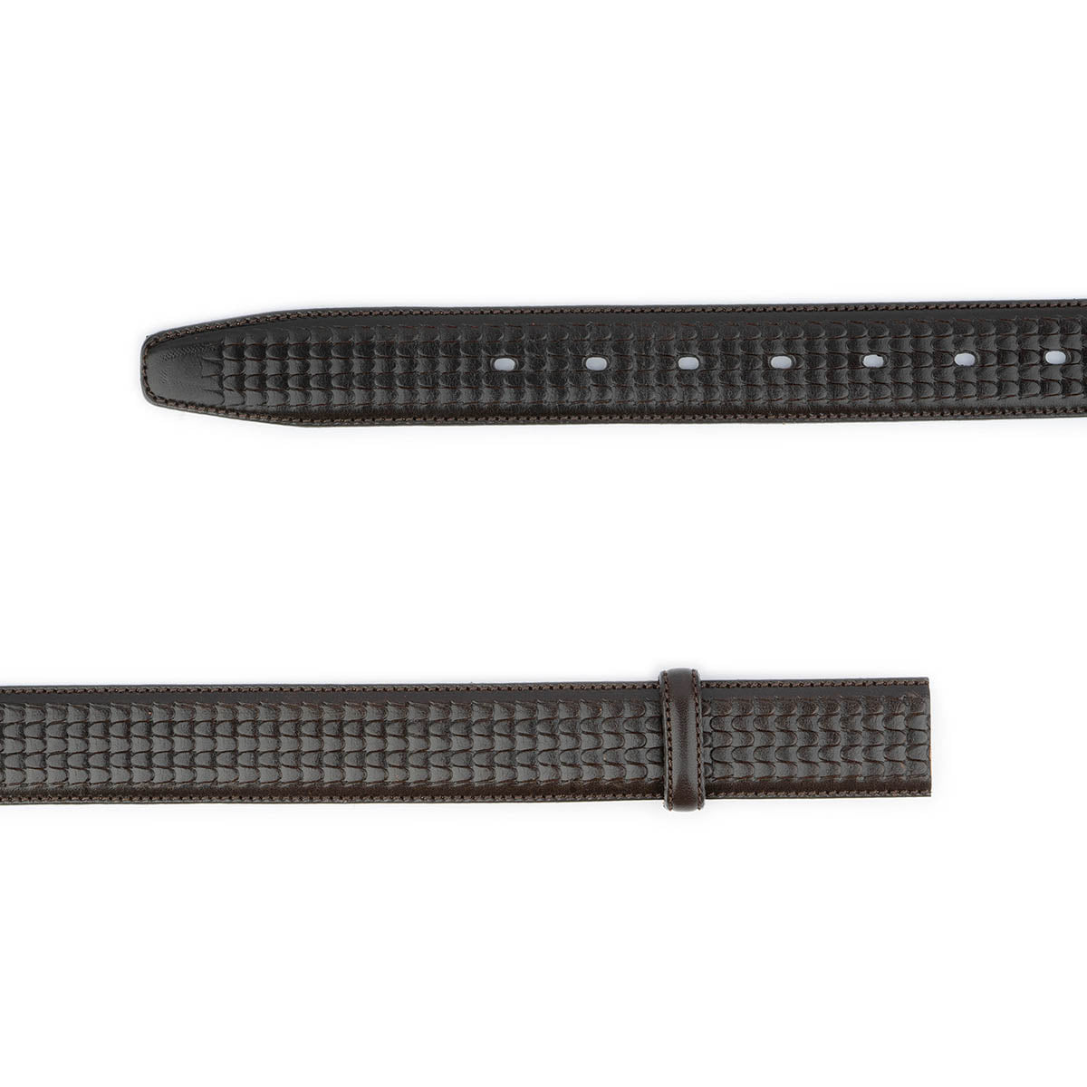 Genuine Dark Brown Embossed Leather Belt Replacement Strap for Ferragamo Buckle - Men's Fashion Accessory for Office, Casual & Formal Wear