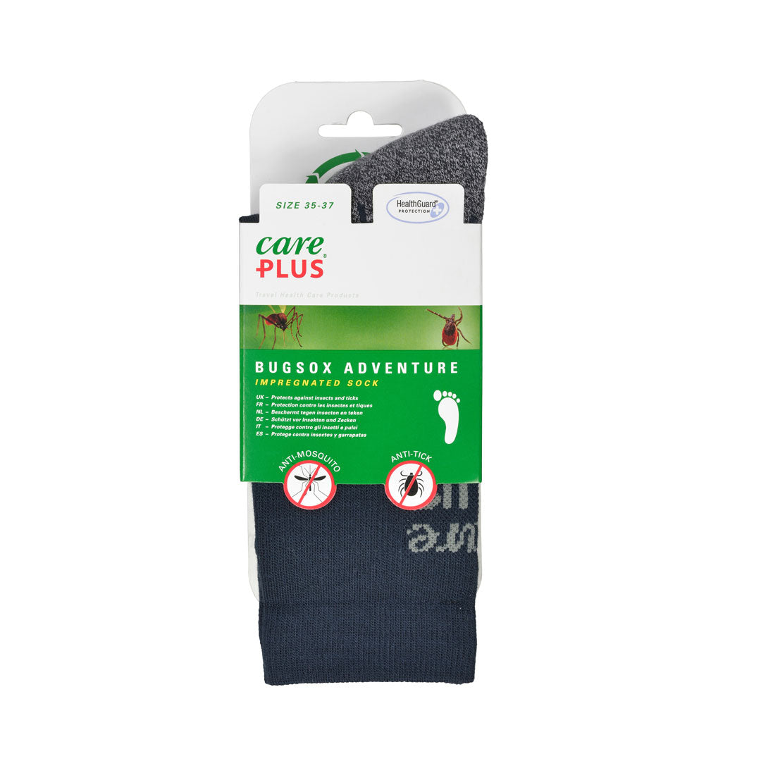 Care Plus Bugsox Adventure Insect Repellent Socks - Mosquito & Tick Protection for Hiking, Camping & Outdoor Activities
