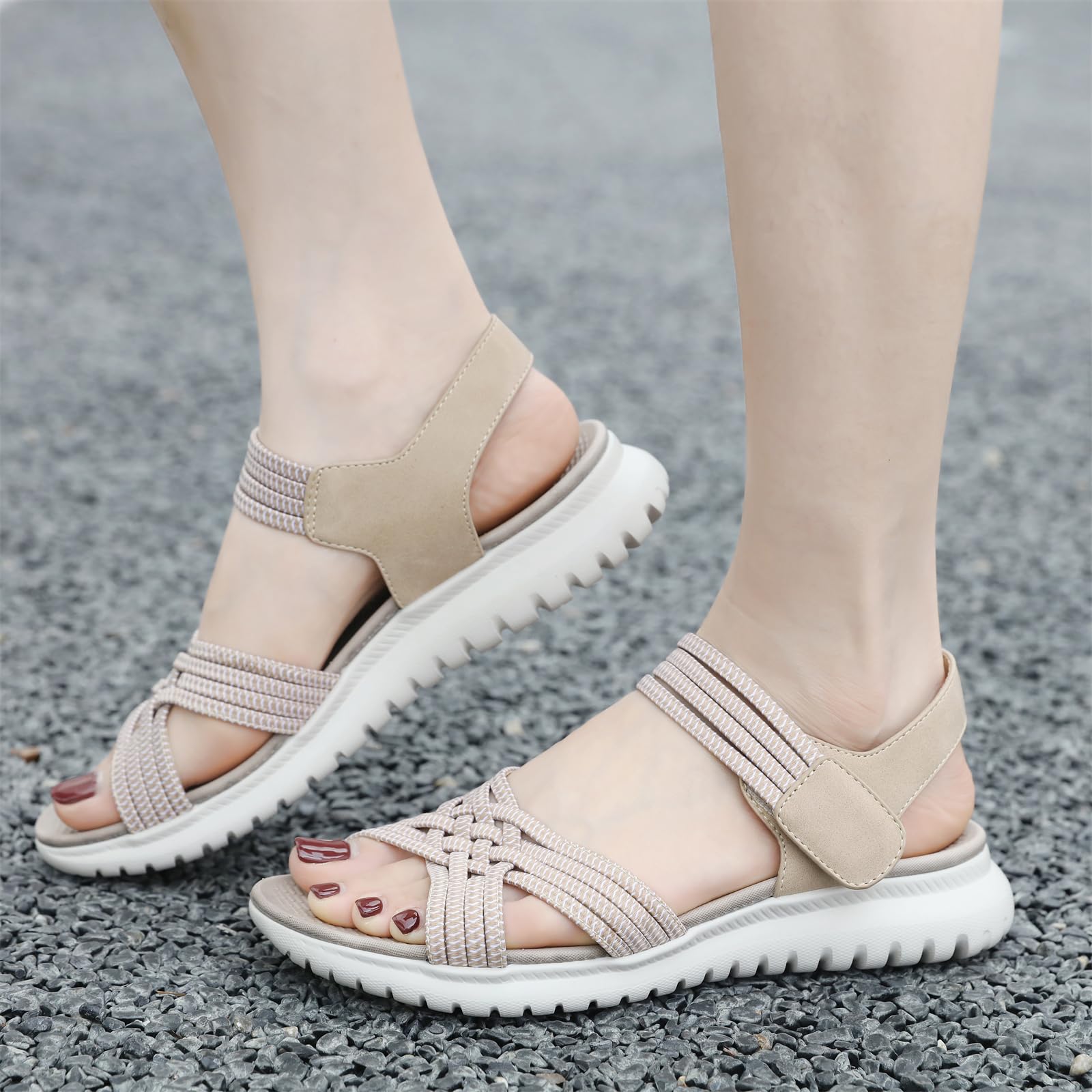 **Touchmosees Women's Ankle Strap Hiking Sandals - Comfortable Athletic Walking Sandals for Summer & Beach - Perfect for Outdoor Adventures, Travel & Casual Wear**
