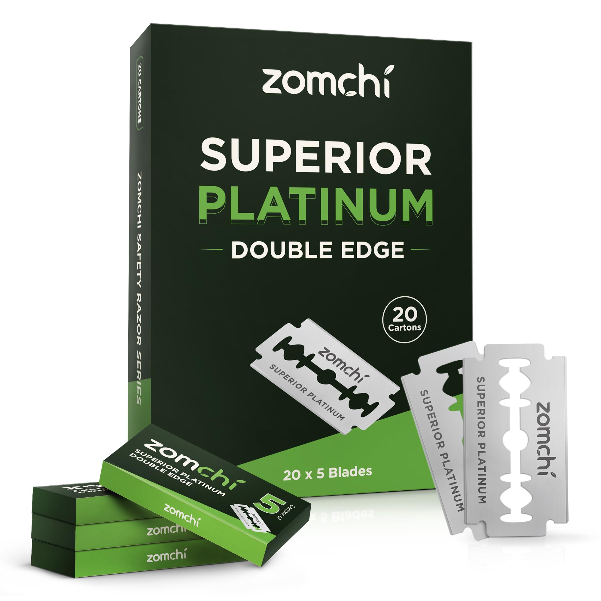 Premium Double Edge Razor Blades - 100 Count Platinum Coated Stainless Steel Safety Razor Blades for Men & Women | Ultra Sharp & Long-Lasting | Fits All Standard Double Edge Razors | Perfect for Daily Shaving, Travel & Barber Use