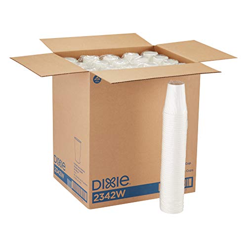 GP PRO Dixie 12 oz White Paper Hot Coffee Cups - 1,000 Count (50 Cups/Sleeve, 20 Sleeves/Case) for Office, Cafes & Catering - Disposable & Eco-Friendly