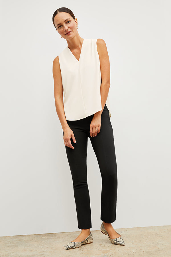 Foster Cigarette Pants for Women - High Waist PowerStretch Workout Leggings - Black - Perfect for Yoga, Running & Gym