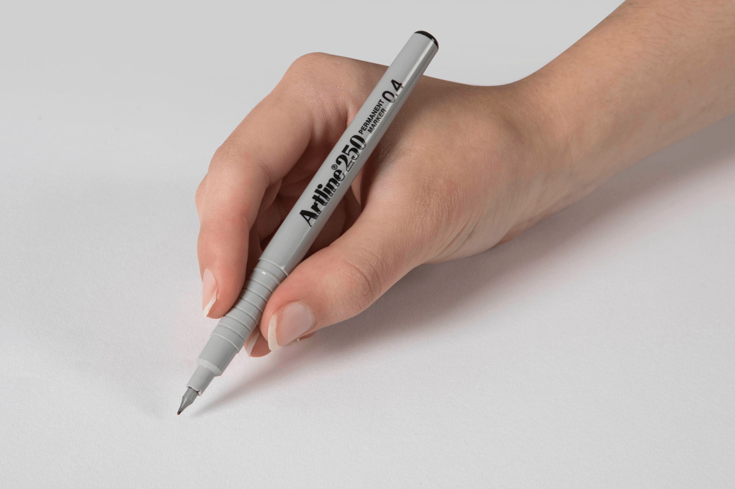 Artline 250 Permanent Marker - Ultra Fine 0.4mm Plastic Tip - Black Ink - 12 Pack - Ideal for Office, School & Craft Projects