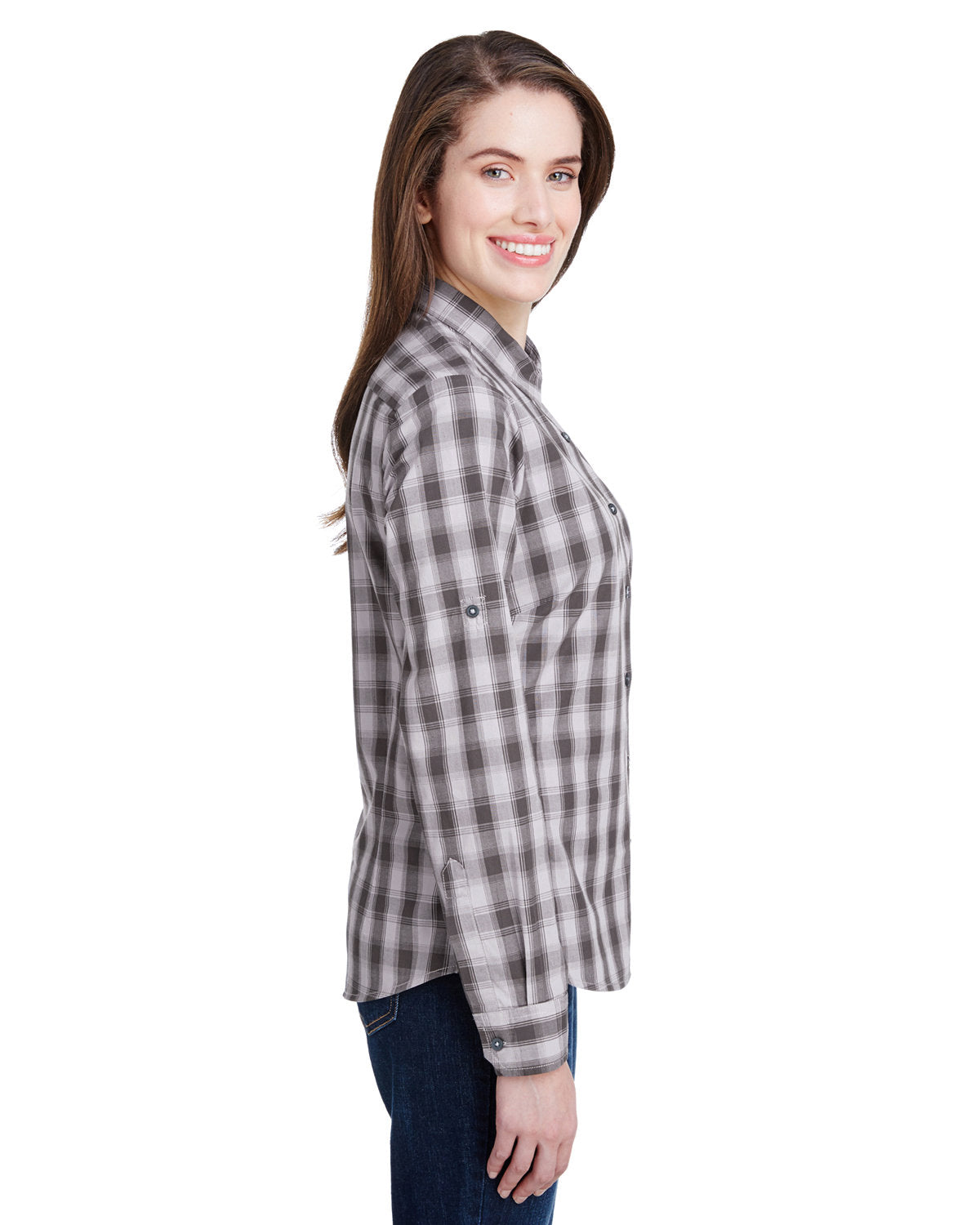 Reprime RP350 Women's Mulligan Check Long Sleeve Cotton Shirt - Artisan Collection - Casual Office Wear & Outdoor Activities