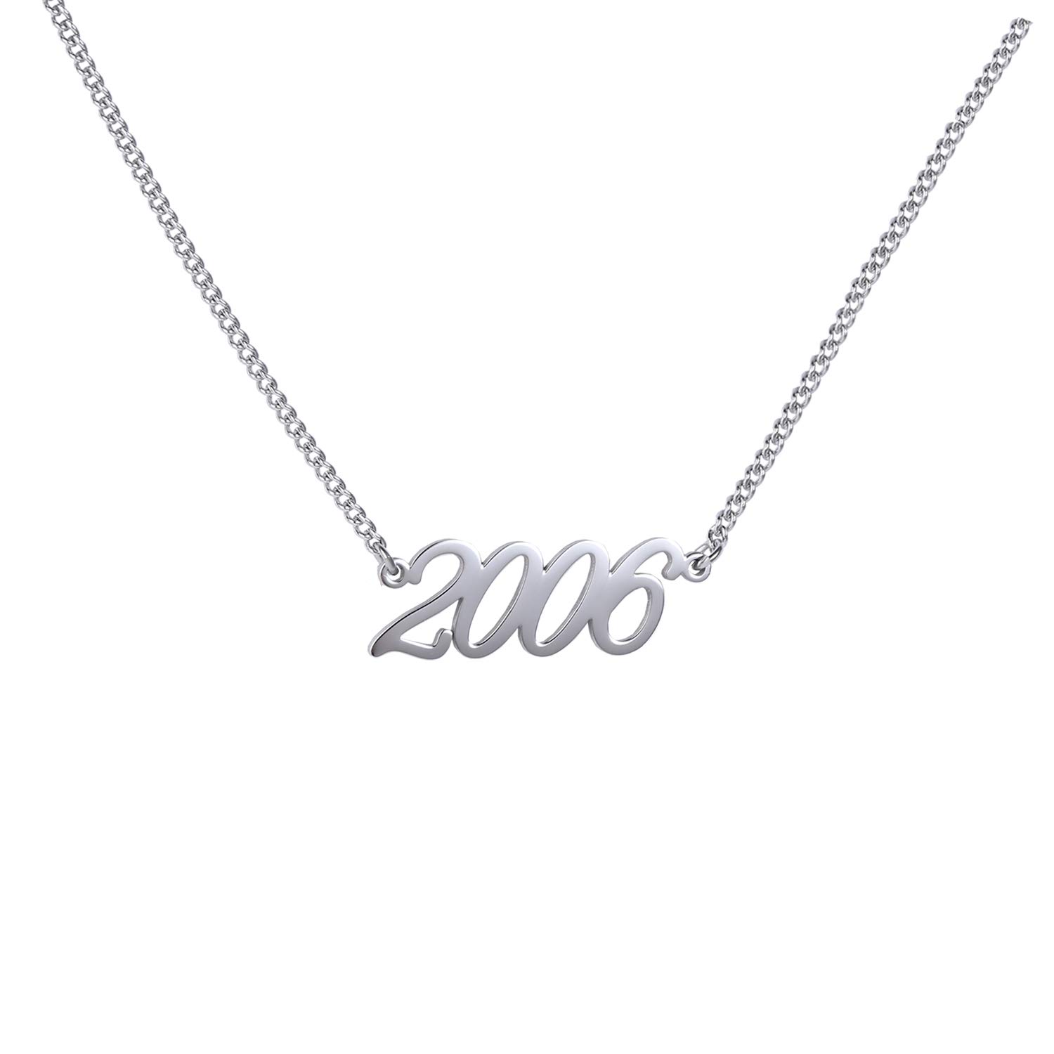 WIGERLON Custom Birth Year Number Necklace - Personalized Birthday Gift for Women & Girls in Sterling Silver & Gold | Perfect for Anniversaries, Graduation Gifts & Special Occasions