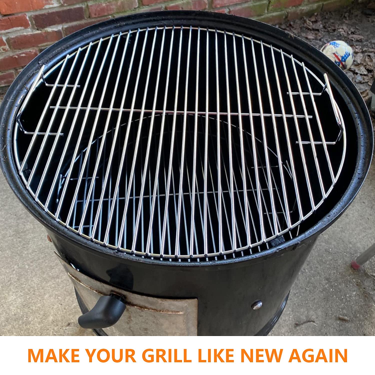 Denmay 7432 44.5cm Charcoal BBQ Grill Replacement Grate for Weber 47cm, Jom Barbecue, Smokey Mountain Cooker Smoker, Bar-B-Kettle & One-Touch - Perfect for Backyard Grilling, Camping & Outdoor Cooking